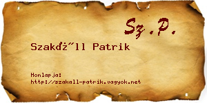 Szakáll Patrik névjegykártya
