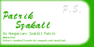 patrik szakall business card